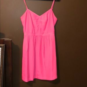 Hot pink J Crew spaghetti strap dress